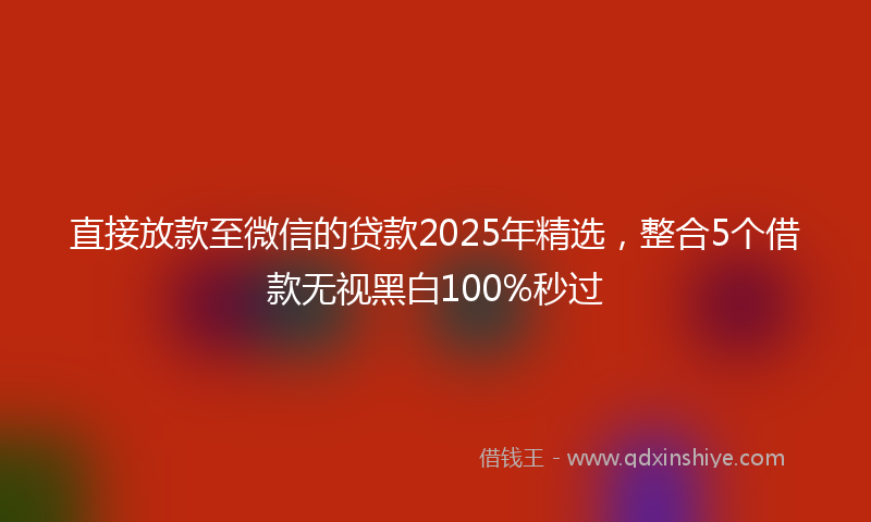 直接放款至微信的贷款2025年精选，整合5个借款无视黑白100%秒过