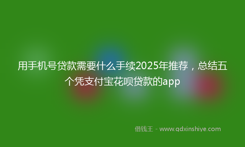 用手机号贷款需要什么手续2025年推荐，总结五个凭支付宝花呗贷款的app