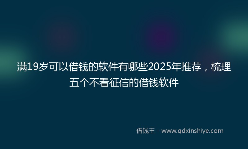 满19岁可以借钱的软件有哪些2025年推荐，梳理五个不看征信的借钱软件