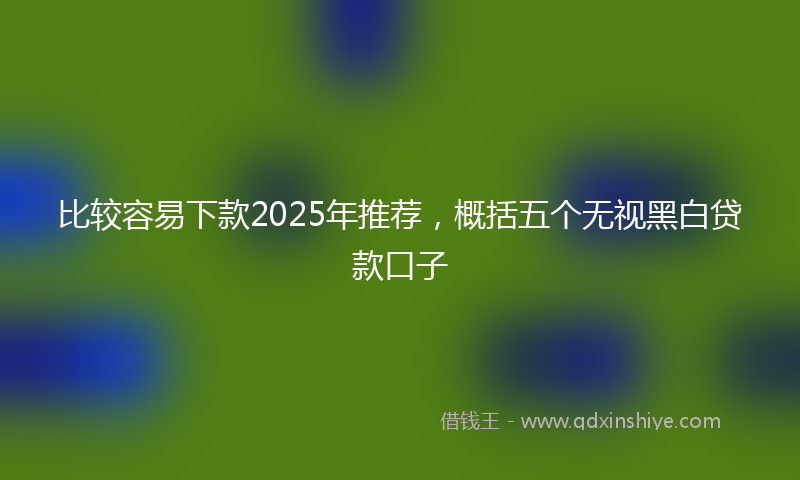 比较容易下款2025年推荐，概括五个无视黑白贷款口子