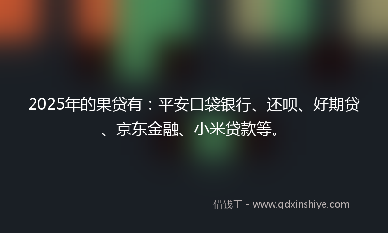 2025年的果贷有：平安口袋银行、还呗、好期贷、京东金融、小米贷款等。