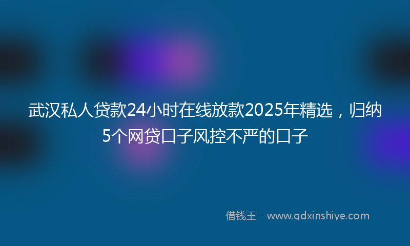 武汉私人贷款24小时在线放款2025年精选，归纳5个网贷口子风控不严的口子