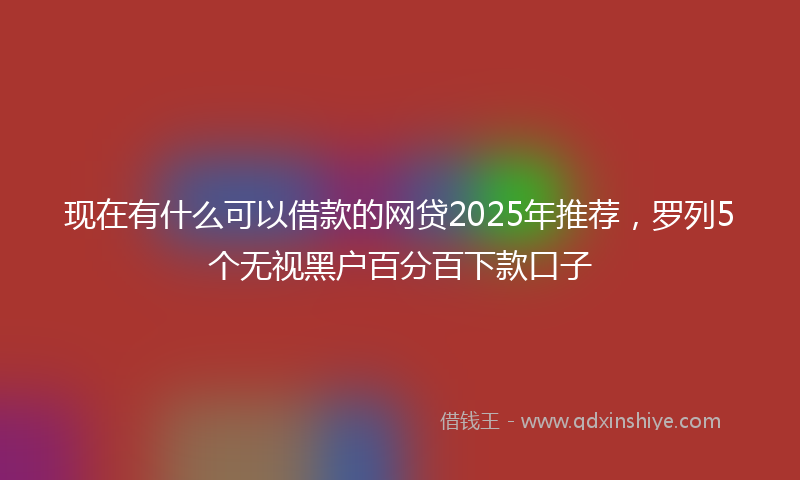 现在有什么可以借款的网贷2025年推荐，罗列5个无视黑户百分百下款口子