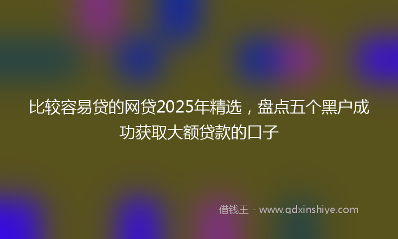 比较容易贷的网贷2025年精选，盘点五个黑户成功获取大额贷款的口子