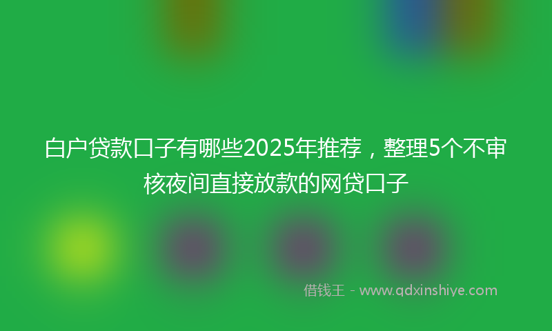 白户贷款口子有哪些2025年推荐，整理5个不审核夜间直接放款的网贷口子