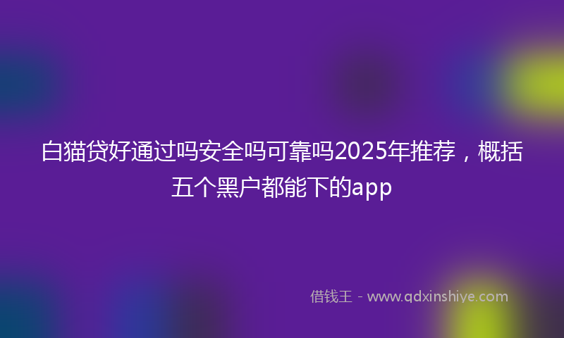 白猫贷好通过吗安全吗可靠吗2025年推荐，概括五个黑户都能下的app
