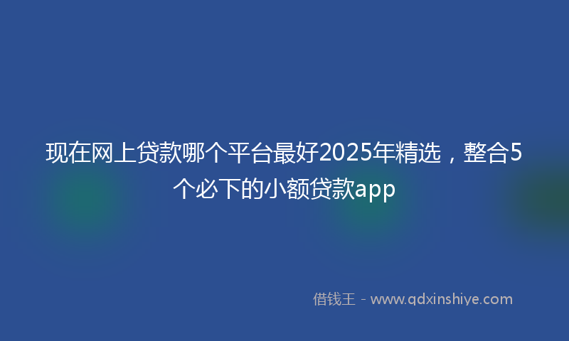 现在网上贷款哪个平台最好2025年精选，整合5个必下的小额贷款app