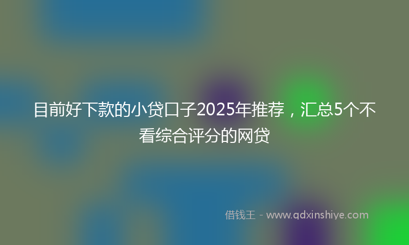 目前好下款的小贷口子2025年推荐，汇总5个不看综合评分的网贷