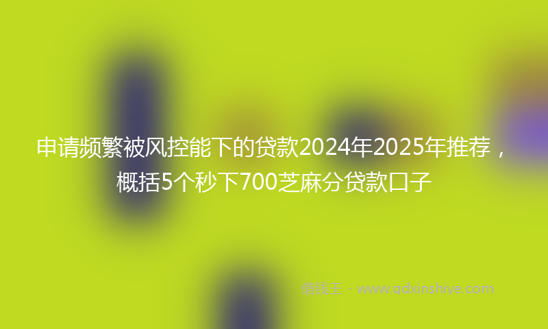 申请频繁被风控能下的贷款2024年2025年推荐，概括5个秒下700芝麻分贷款口子