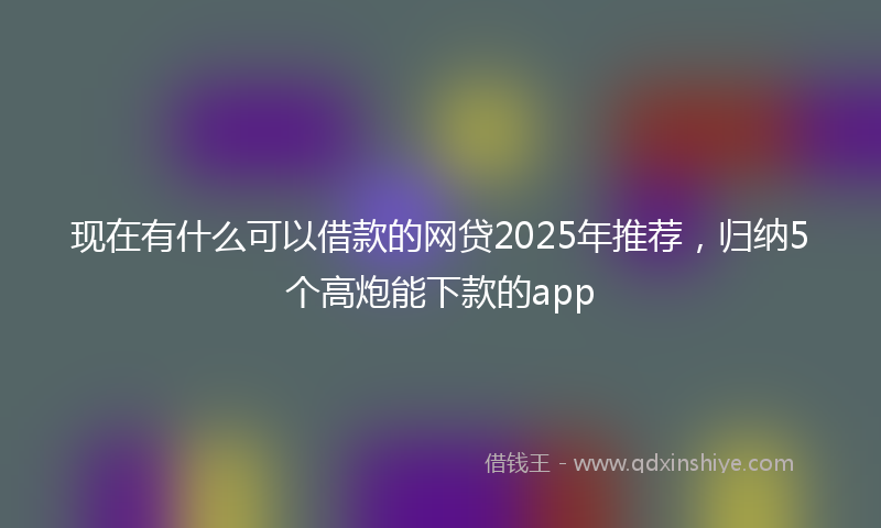 现在有什么可以借款的网贷2025年推荐，归纳5个高炮能下款的app