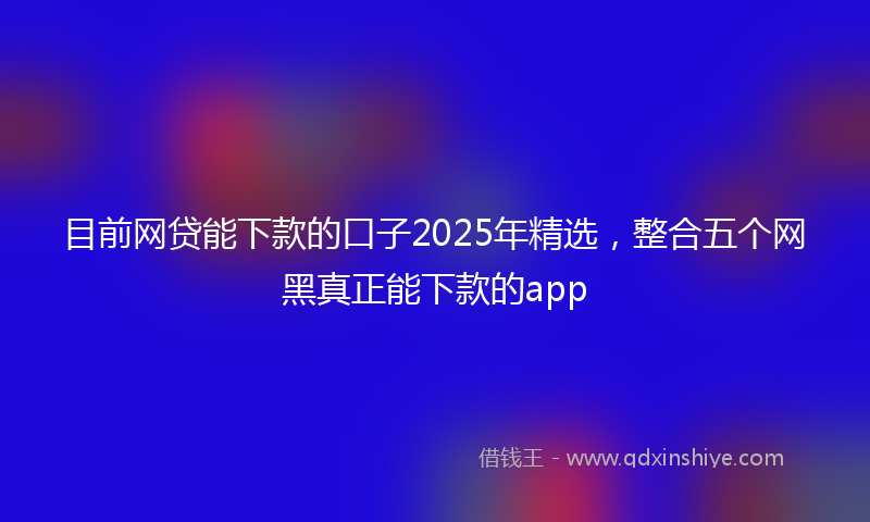 目前网贷能下款的口子2025年精选，整合五个网黑真正能下款的app
