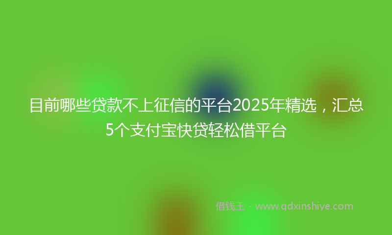 目前哪些贷款不上征信的平台2025年精选，汇总5个支付宝快贷轻松借平台