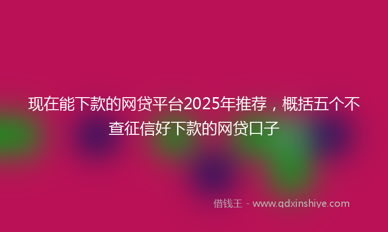 现在能下款的网贷平台2025年推荐，概括五个不查征信好下款的网贷口子