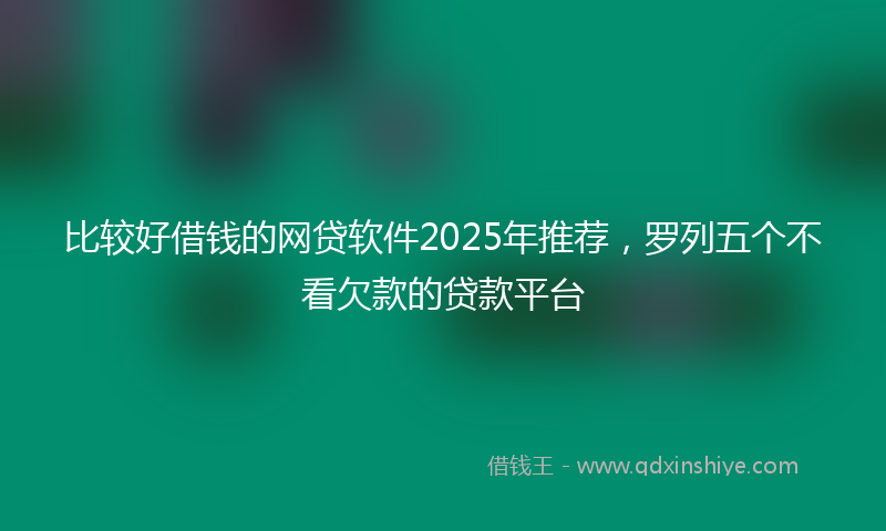 比较好借钱的网贷软件2025年推荐，罗列五个不看欠款的贷款平台