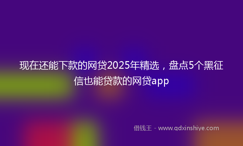 现在还能下款的网贷2025年精选,盘点5个黑征信也能贷款的网贷app
