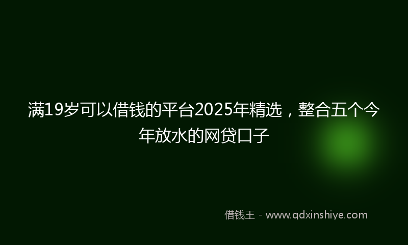 满19岁可以借钱的平台2025年精选，整合五个今年放水的网贷口子