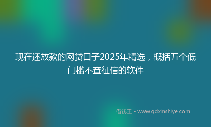 现在还放款的网贷口子2025年精选，概括五个低门槛不查征信的软件