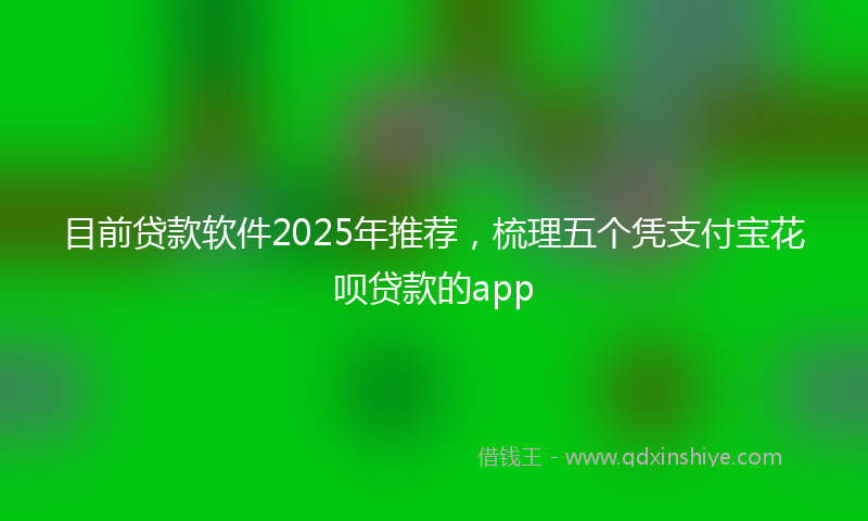 目前贷款软件2025年推荐，梳理五个凭支付宝花呗贷款的app