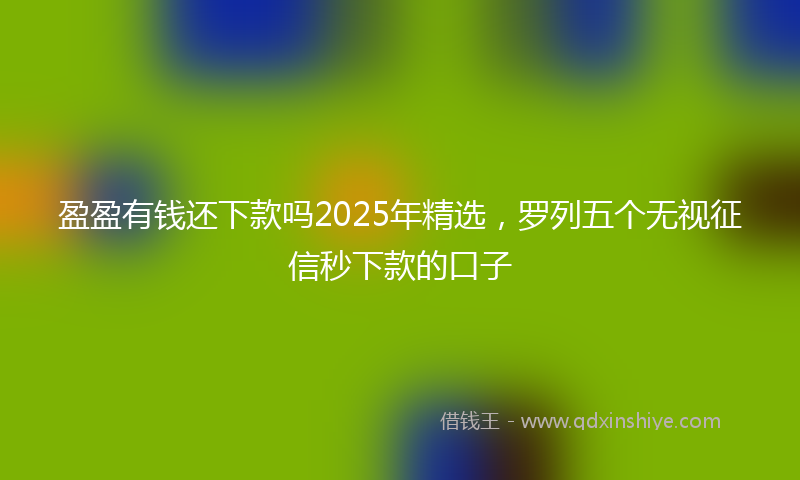 盈盈有钱还下款吗2025年精选，罗列五个无视征信秒下款的口子