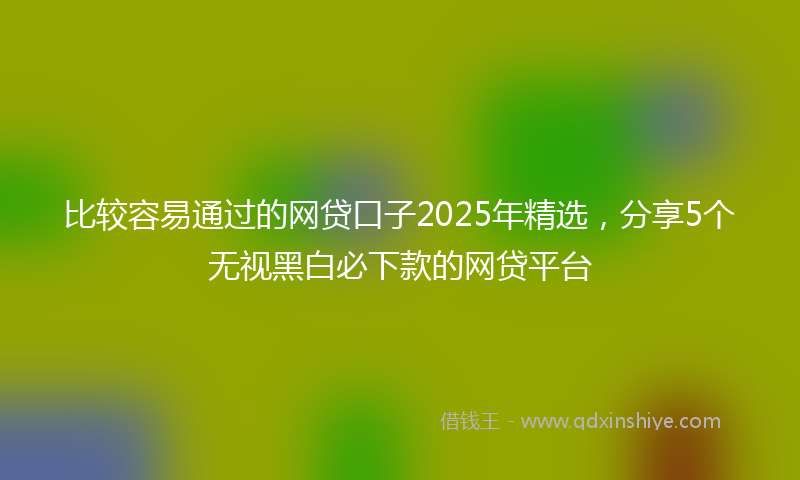 比较容易通过的网贷口子2025年精选，分享5个无视黑白必下款的网贷平台