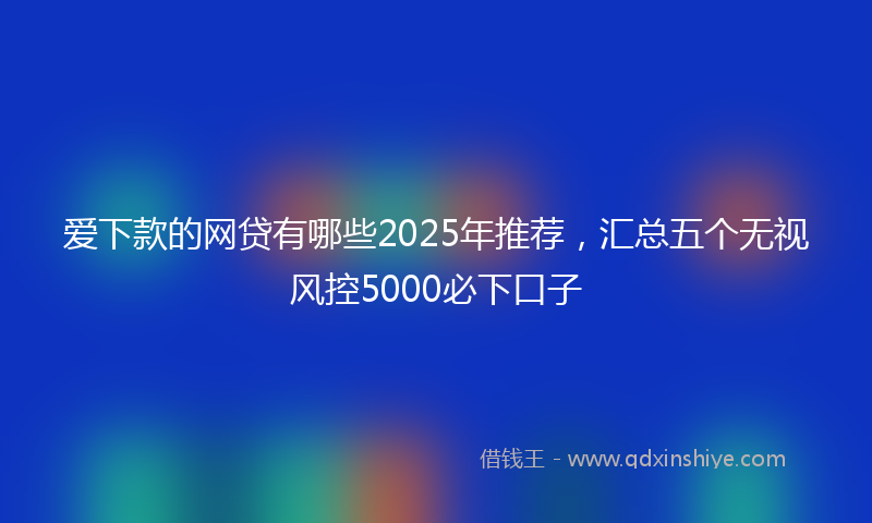 爱下款的网贷有哪些2025年推荐，汇总五个无视风控5000必下口子