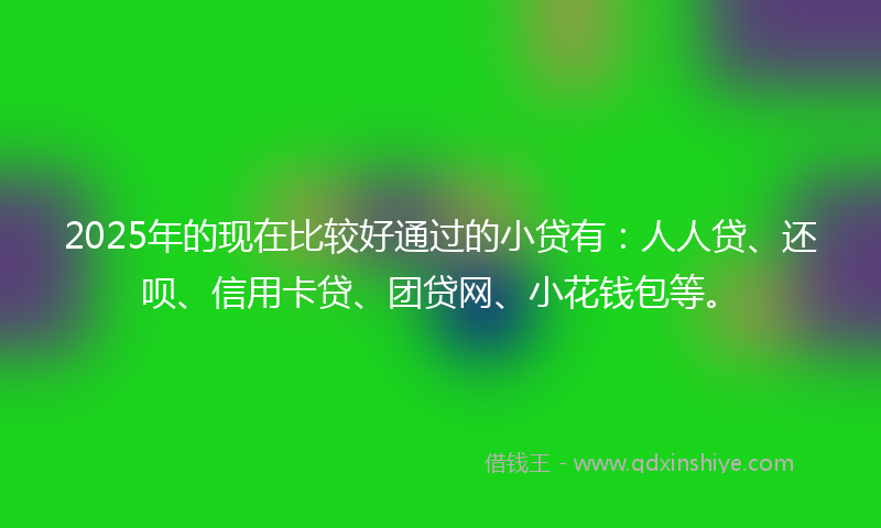 2025年的现在比较好通过的小贷有：人人贷、还呗、信用卡贷、团贷网、小花钱包等。