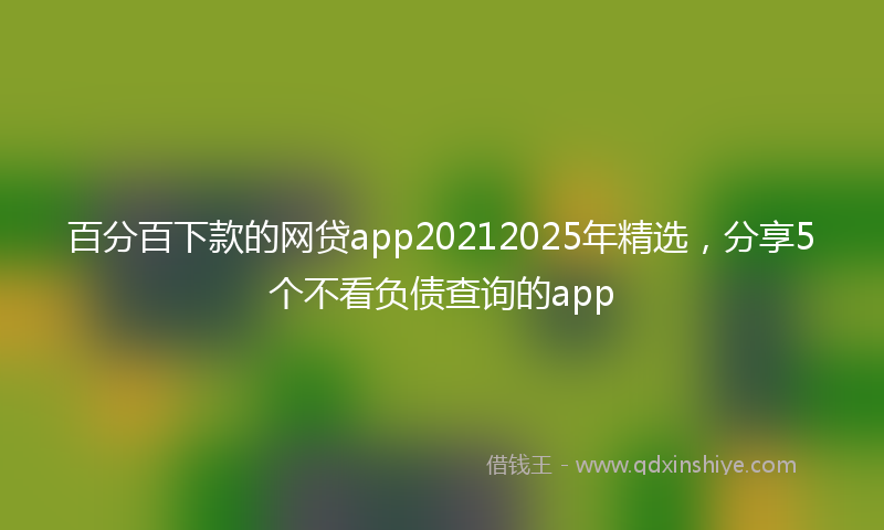 百分百下款的网贷app20212025年精选，分享5个不看负债查询的app