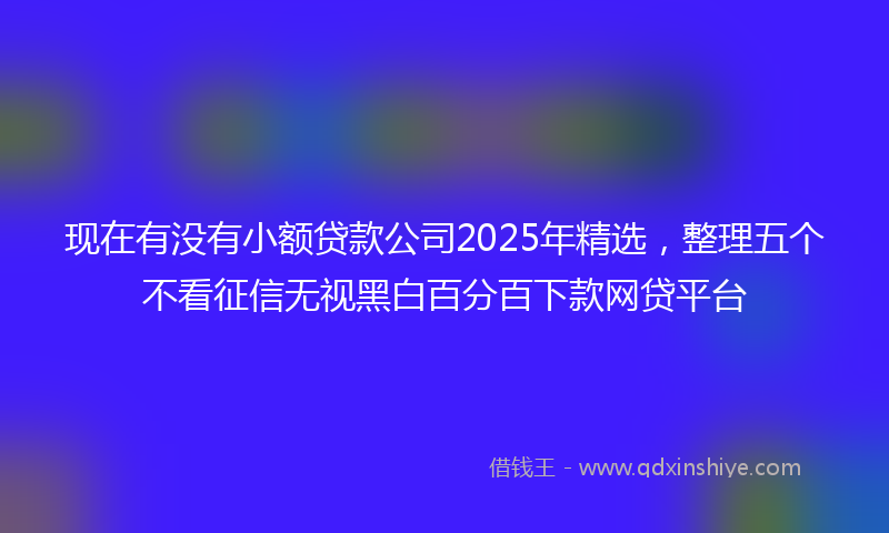 现在有没有小额贷款公司2025年精选，整理五个不看征信无视黑白百分百下款网贷平台