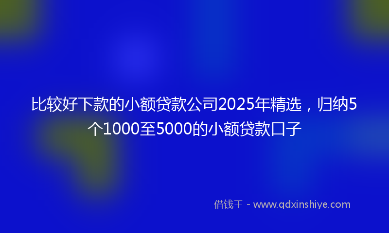 比较好下款的小额贷款公司2025年精选，归纳5个1000至5000的小额贷款口子