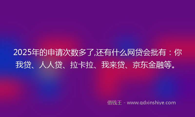 2025年的申请次数多了,还有什么网贷会批有：你我贷、人人贷、拉卡拉、我来贷、京东金融等。