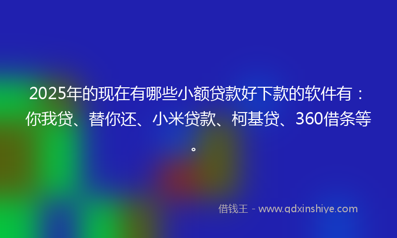 2025年的现在有哪些小额贷款好下款的软件有：你我贷、替你还、小米贷款、柯基贷、360借条等。