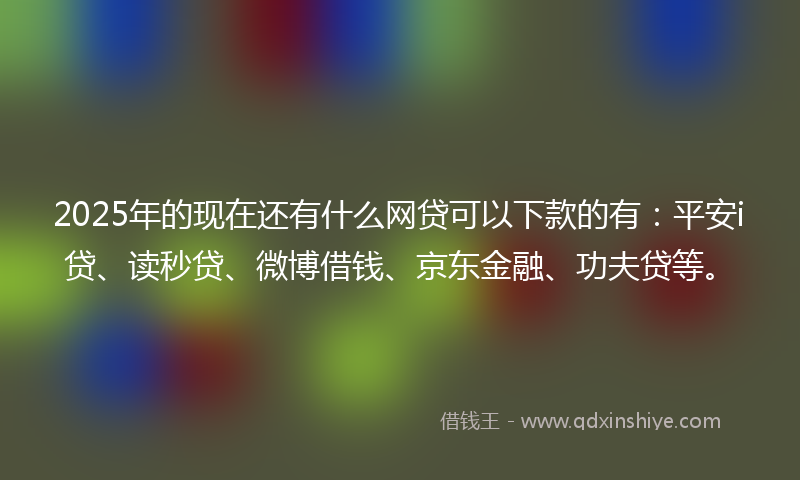2025年的现在还有什么网贷可以下款的有：平安i贷、读秒贷、微博借钱、京东金融、功夫贷等。