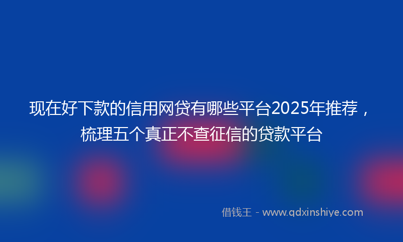 现在好下款的信用网贷有哪些平台2025年推荐，梳理五个真正不查征信的贷款平台