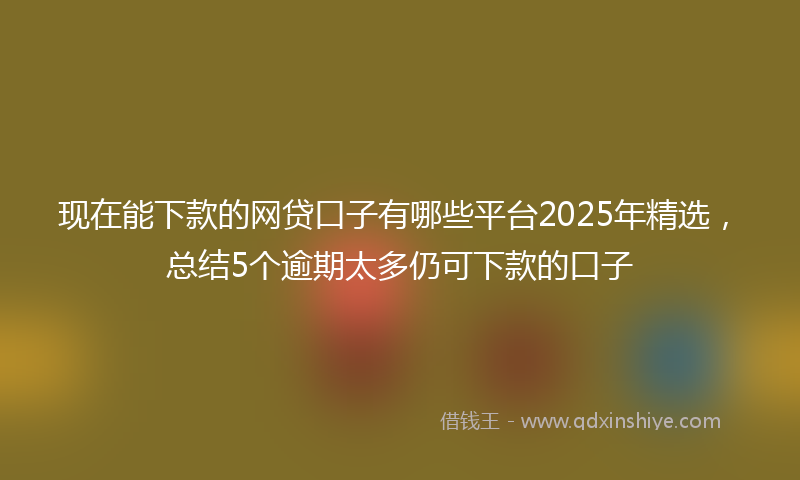 现在能下款的网贷口子有哪些平台2025年精选，总结5个逾期太多仍可下款的口子