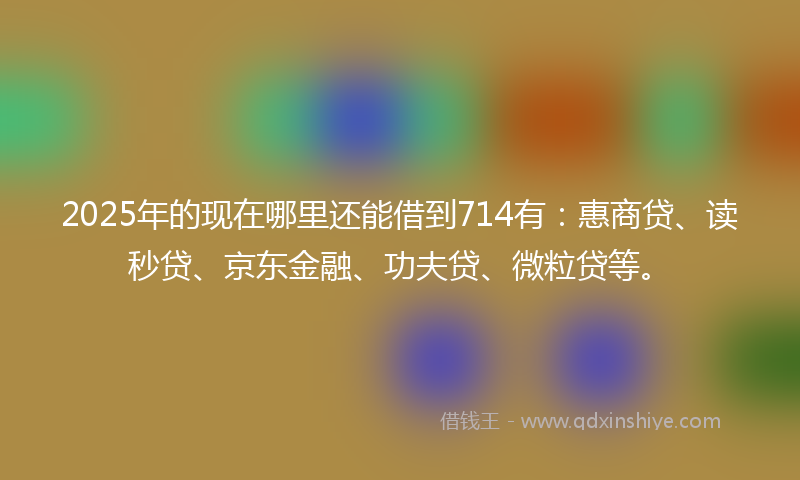 2025年的现在哪里还能借到714有：惠商贷、读秒贷、京东金融、功夫贷、微粒贷等。