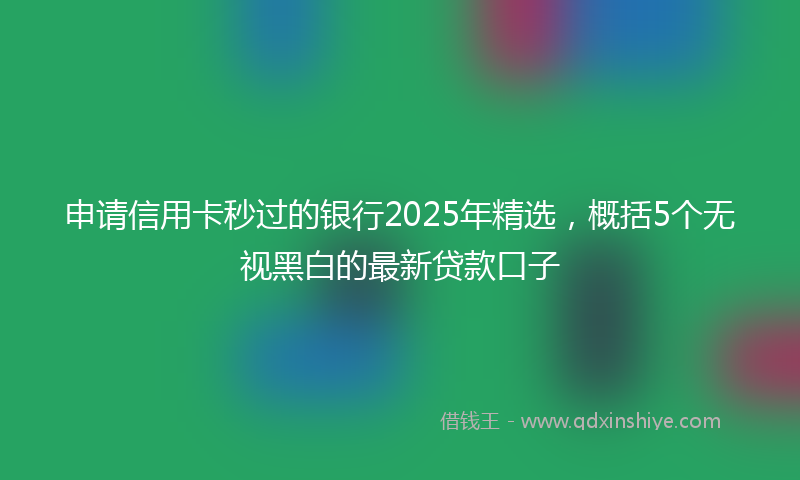 申请信用卡秒过的银行2025年精选，概括5个无视黑白的最新贷款口子