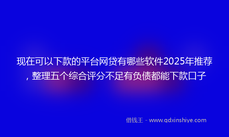 现在可以下款的平台网贷有哪些软件2025年推荐，整理五个综合评分不足有负债都能下款口子