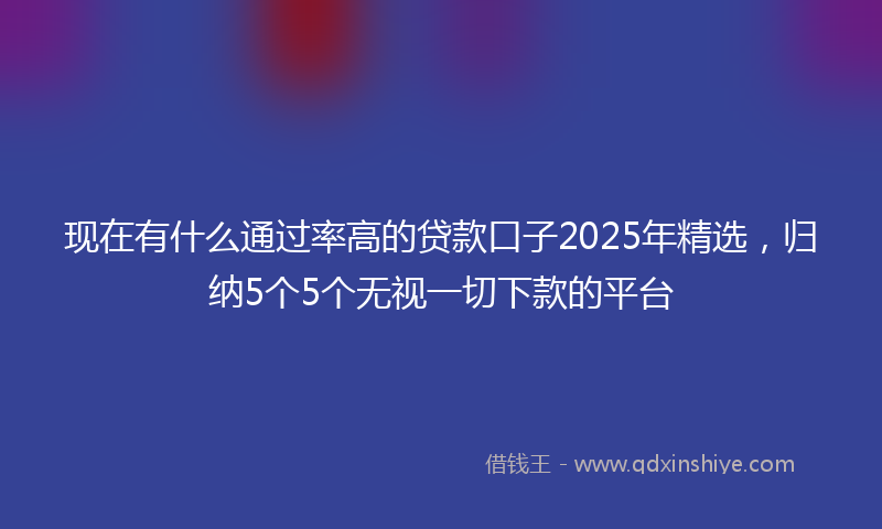 现在有什么通过率高的贷款口子2025年精选，归纳5个5个无视一切下款的平台