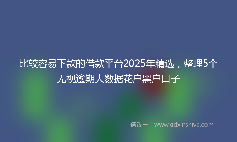 比较容易下款的借款平台2025年精选，整理5个无视逾期大数据花户黑户口子
