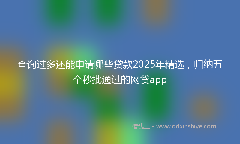查询过多还能申请哪些贷款2025年精选，归纳五个秒批通过的网贷app