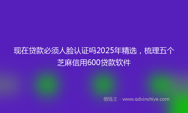 现在贷款必须人脸认证吗2025年精选，梳理五个芝麻信用600贷款软件