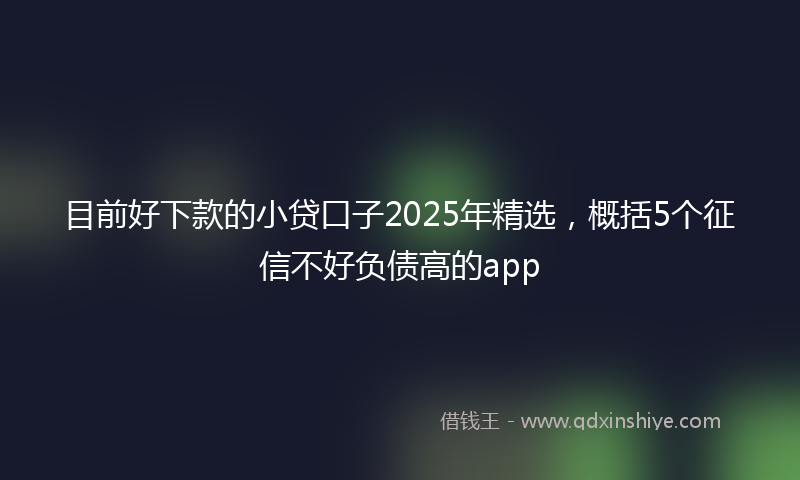 目前好下款的小贷口子2025年精选，概括5个征信不好负债高的app