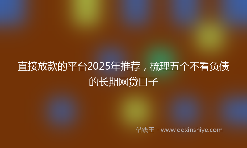直接放款的平台2025年推荐，梳理五个不看负债的长期网贷口子