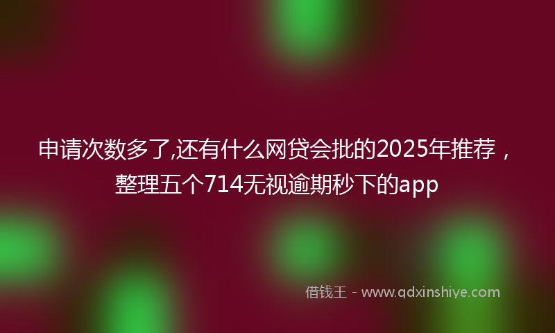 申请次数多了,还有什么网贷会批的2025年推荐，整理五个714无视逾期秒下的app