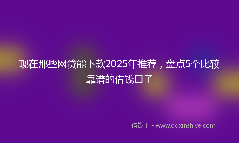 现在那些网贷能下款2025年推荐，盘点5个比较靠谱的借钱口子