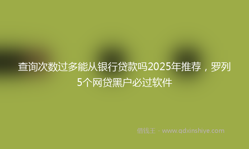查询次数过多能从银行贷款吗2025年推荐，罗列5个网贷黑户必过软件