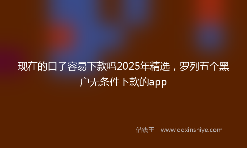 现在的口子容易下款吗2025年精选，罗列五个黑户无条件下款的app