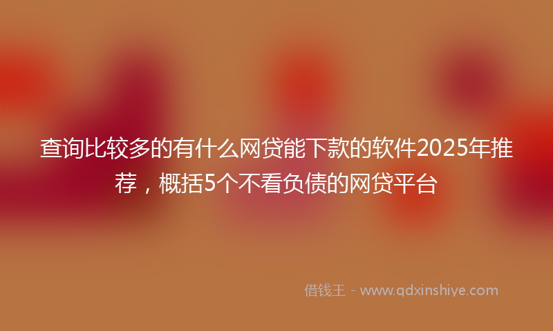 查询比较多的有什么网贷能下款的软件2025年推荐，概括5个不看负债的网贷平台