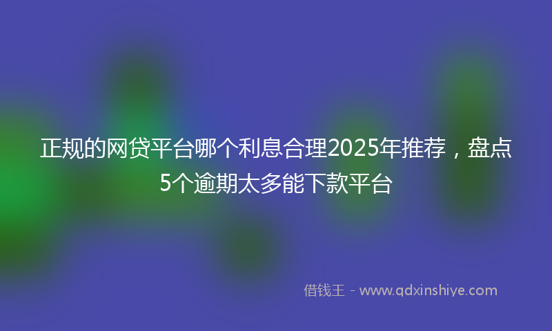 正规的网贷平台哪个利息合理2025年推荐，盘点5个逾期太多能下款平台