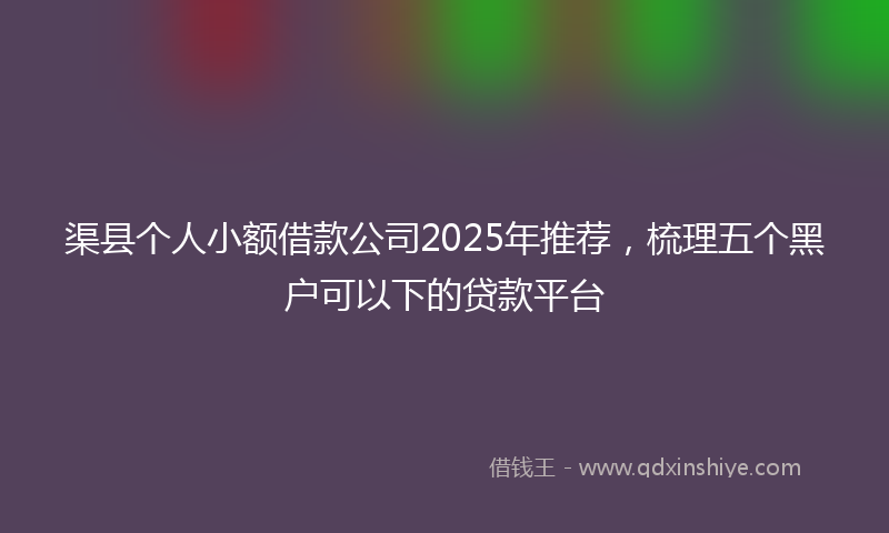 渠县个人小额借款公司2025年推荐，梳理五个黑户可以下的贷款平台